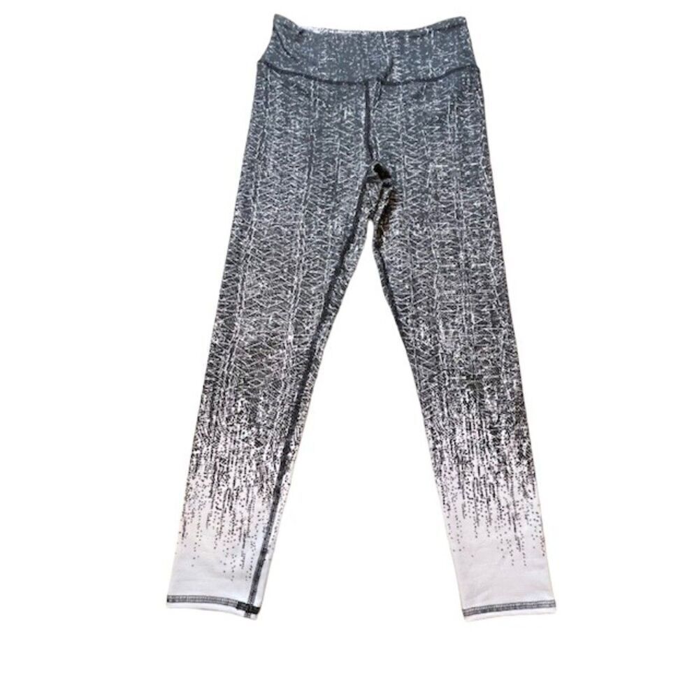 Evolution and Creation Women's Leggings Black‎ and White Ombre Print Small